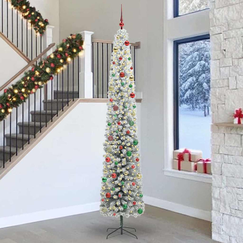 vidaXL Mű karácsonyfa 300 LED-del Zöld 300 cm PVC, acél és műanyag