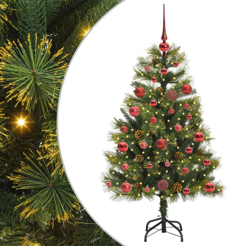 vidaXL Műanyag Hajtogatós Karácsonyfa Tojásokkal Zöld 120 cm