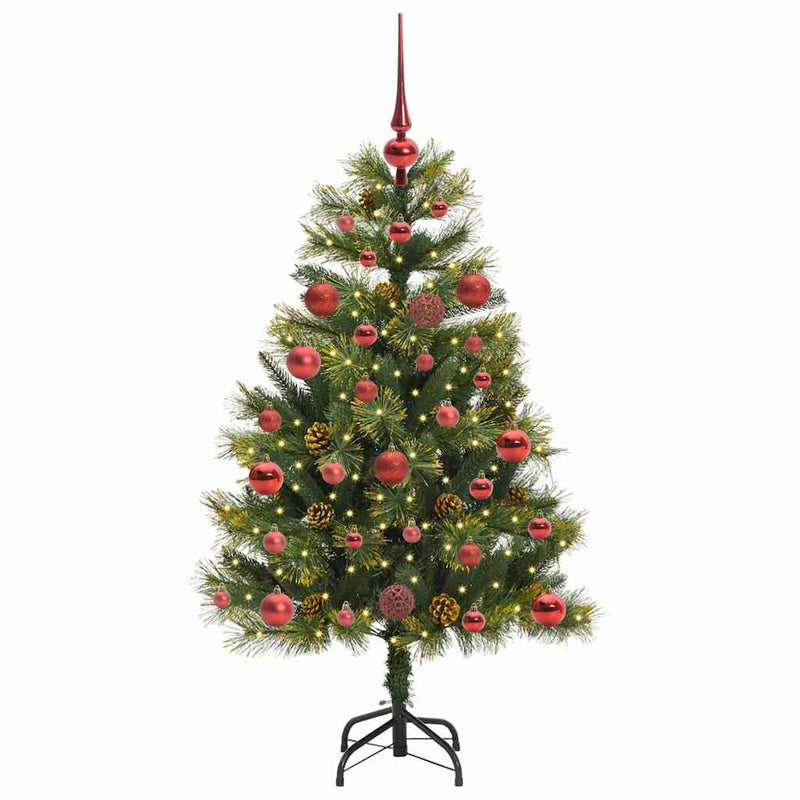 vidaXL Műanyag Hajtogatós Karácsonyfa Tojásokkal Zöld 120 cm