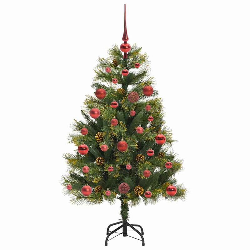 vidaXL Műanyag Hajtogatós Karácsonyfa Tojásokkal Zöld 120 cm