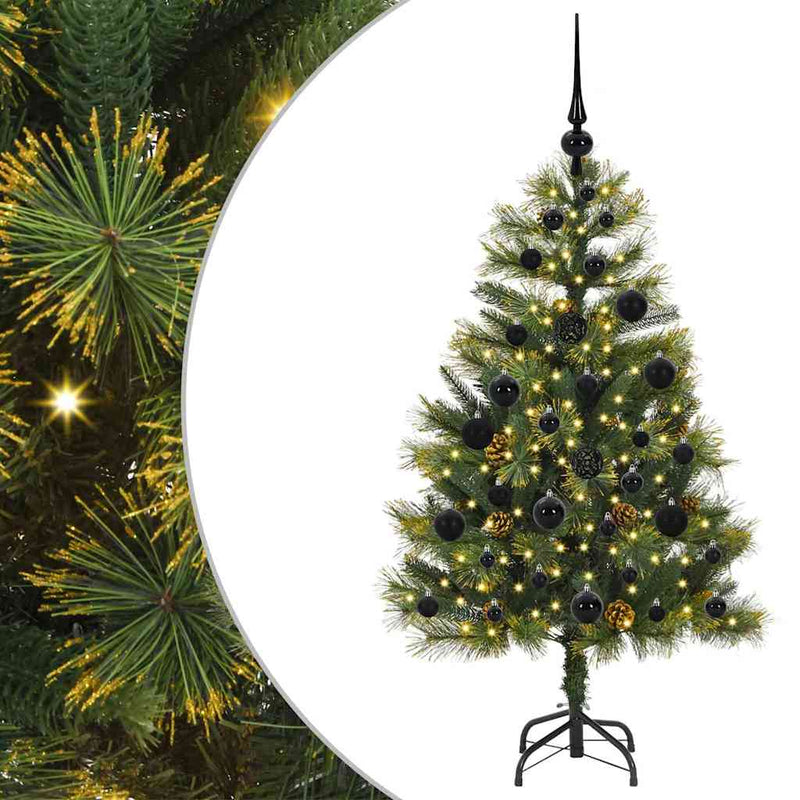 vidaXL Műanyag Hajtogatós Karácsonyfa Tojásokkal Zöld 120 cm
