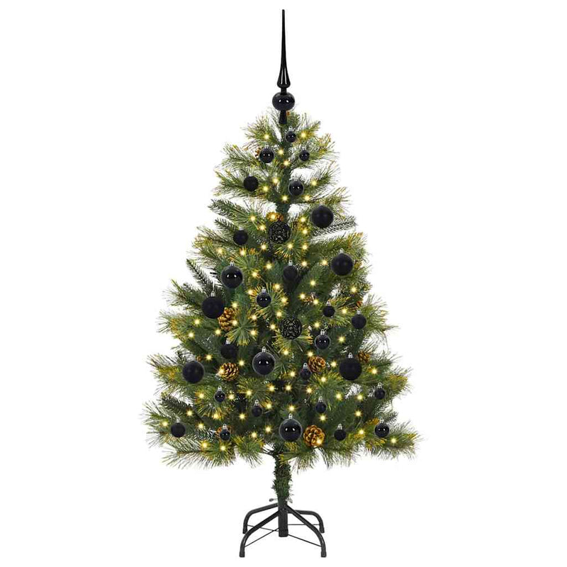 vidaXL Műanyag Hajtogatós Karácsonyfa Tojásokkal Zöld 120 cm