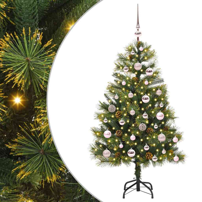 vidaXL Műanyag Hajtogatós Karácsonyfa Tojásokkal Zöld 120 cm