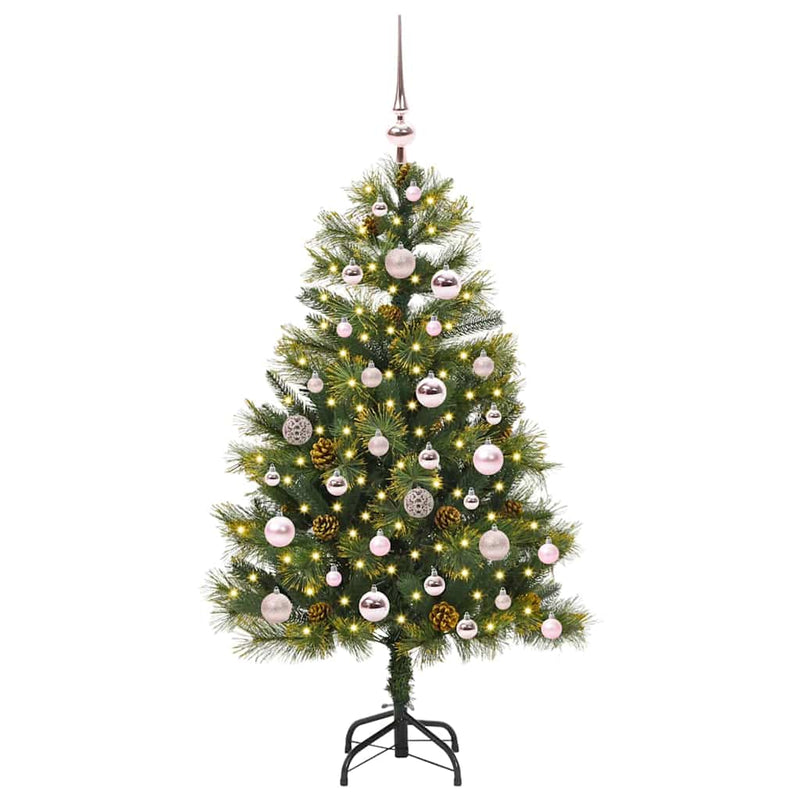 vidaXL Műanyag Hajtogatós Karácsonyfa Tojásokkal Zöld 120 cm