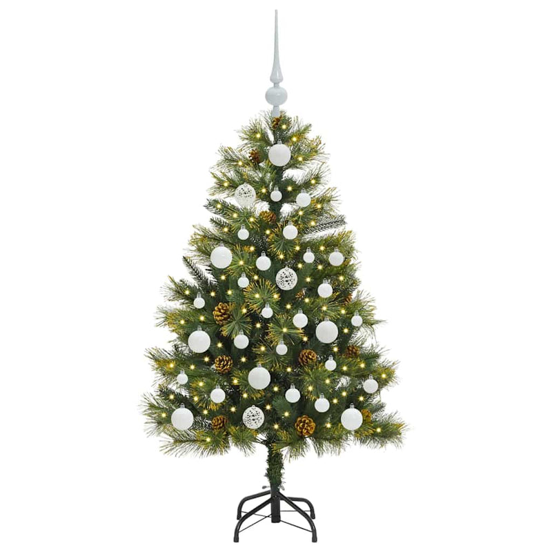 vidaXL Műanyag Hajtogatós Karácsonyfa Tojásokkal Zöld 120 cm