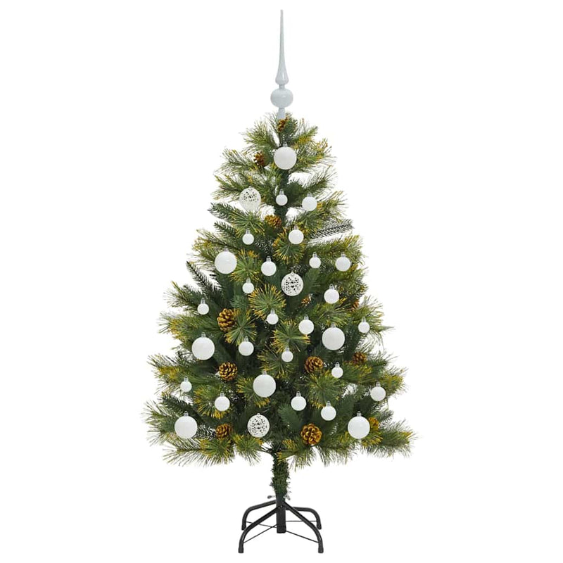 vidaXL Műanyag Hajtogatós Karácsonyfa Tojásokkal Zöld 120 cm
