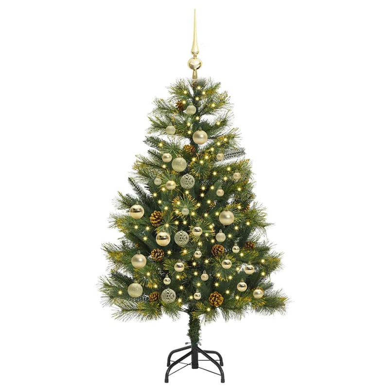vidaXL Műanyag Hajtogatós Karácsonyfa Tojásokkal Zöld 120 cm