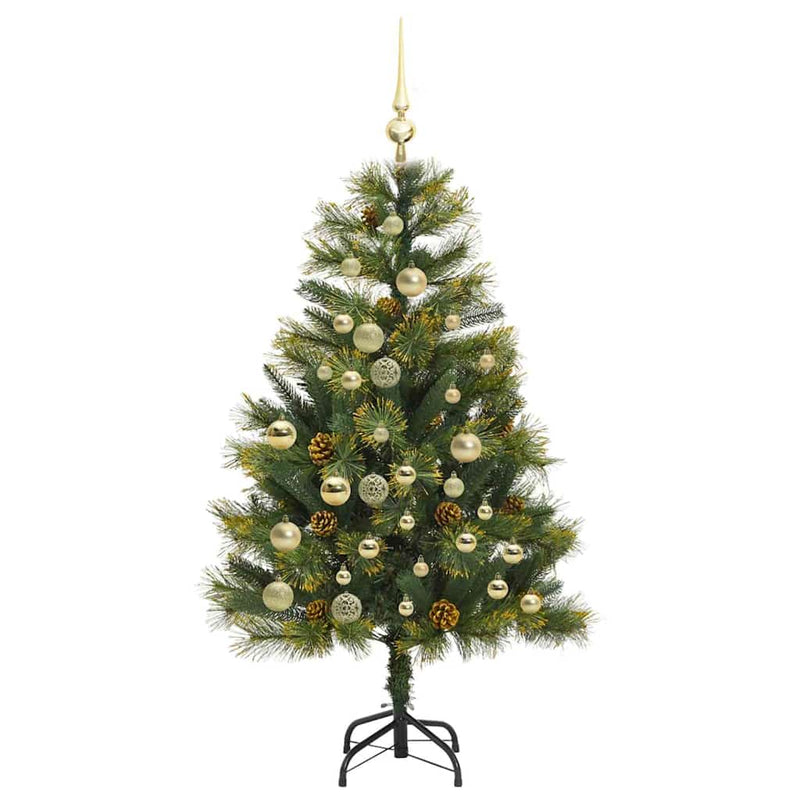vidaXL Műanyag Hajtogatós Karácsonyfa Tojásokkal Zöld 120 cm