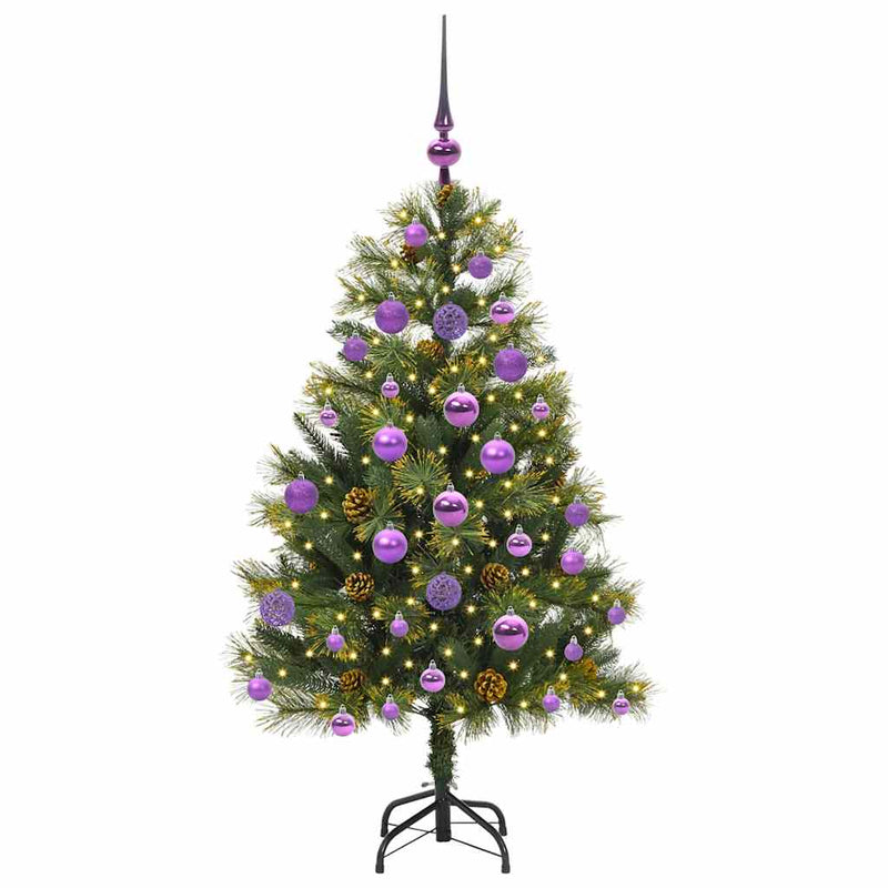 vidaXL Műanyag Hajtogatós Karácsonyfa Tojásokkal Zöld 120 cm