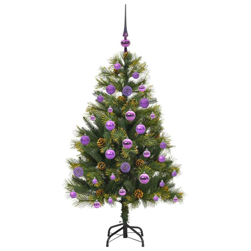 vidaXL Műanyag Hajtogatós Karácsonyfa Tojásokkal Zöld 120 cm