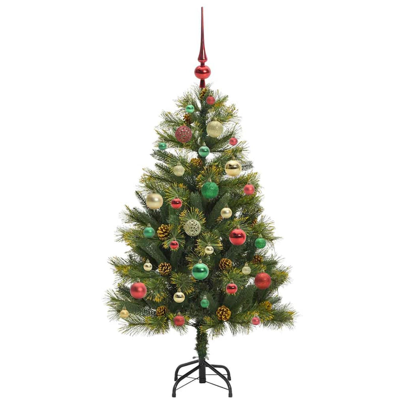 vidaXL Műanyag Hajtogatós Karácsonyfa Tojásokkal Zöld 120 cm
