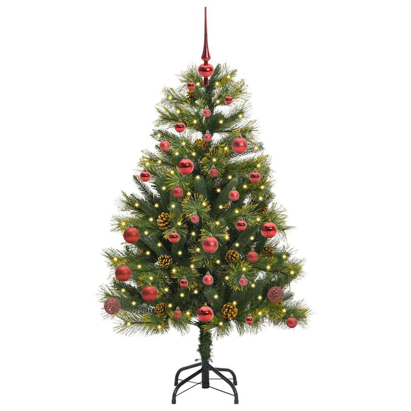 vidaXL Műanyag Hajtogatós Karácsonyfa Tojásokkal Zöld 150 cm