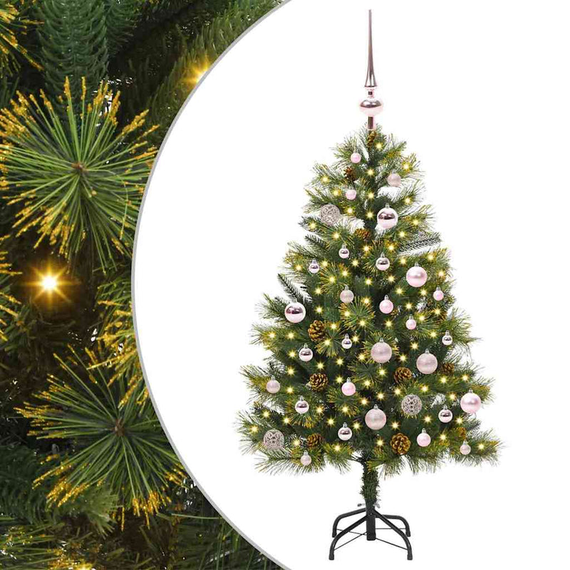 vidaXL Műanyag Hajtogatós Karácsonyfa Tojásokkal Zöld 150 cm
