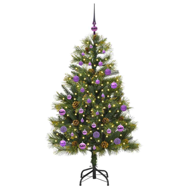 vidaXL Műanyag Hajtogatós Karácsonyfa Tojásokkal Zöld 150 cm