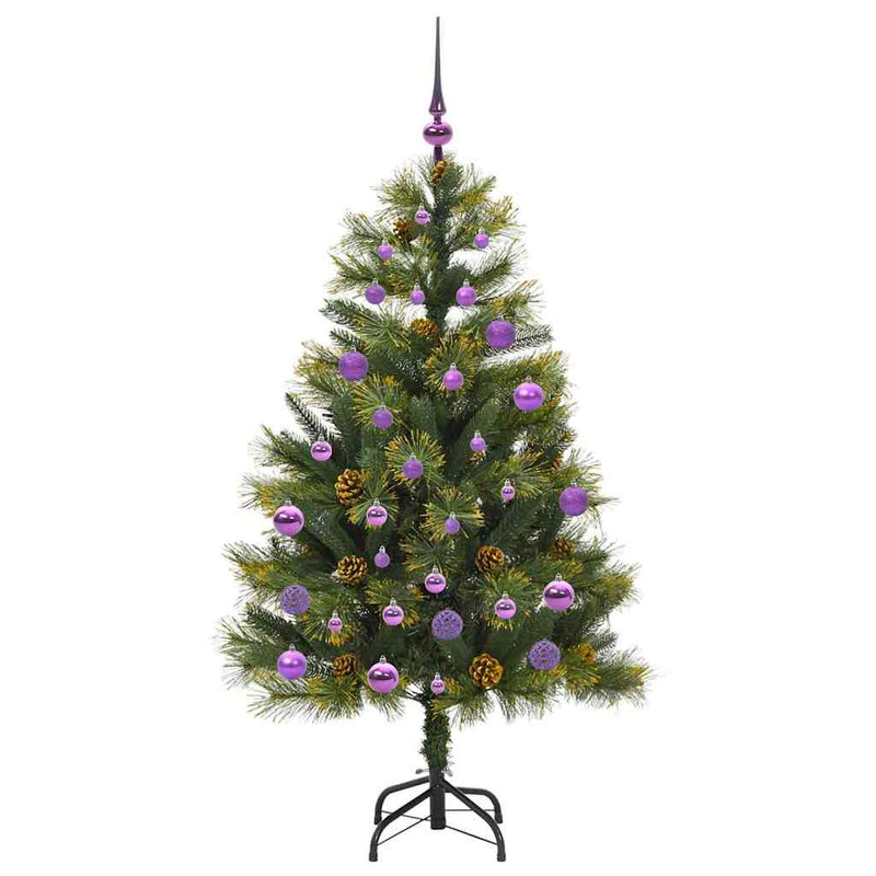 vidaXL Műanyag Hajtogatós Karácsonyfa Tojásokkal Zöld 150 cm