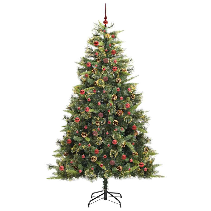 vidaXL Műanyag Hajtogatós Karácsonyfa Tojásokkal Zöld 240 cm