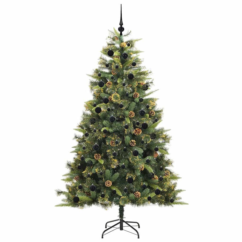 vidaXL Műanyag Hajtogatós Karácsonyfa Tojásokkal Zöld 240 cm