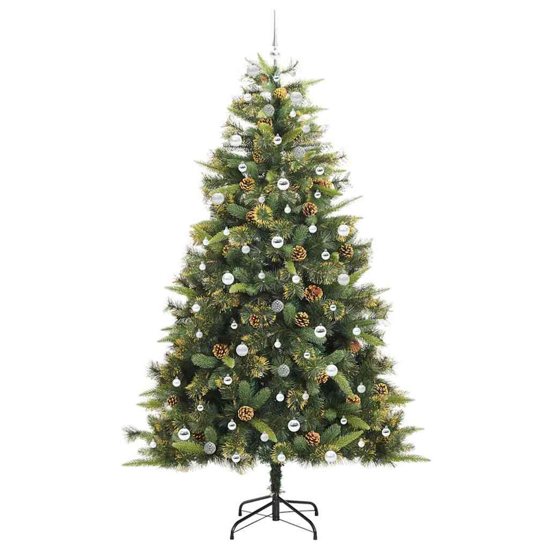 vidaXL Műanyag Hajtogatós Karácsonyfa Tojásokkal Zöld 240 cm