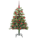 vidaXL Mű karácsonyfa LED -es lámpákkal Zöld 150 cm PVC és fém