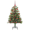 vidaXL Mű karácsonyfa LED -es lámpákkal Zöld 150 cm PVC és fém
