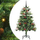 vidaXL Mű karácsonyfa LED -es lámpákkal Zöld 150 cm PVC és fém