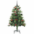 vidaXL Mű karácsonyfa LED -es lámpákkal Zöld 150 cm PVC és fém