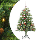 vidaXL Mű karácsonyfa LED -es lámpákkal Zöld 150 cm PVC és fém