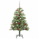 vidaXL Mű karácsonyfa LED -es lámpákkal Zöld 150 cm PVC és fém