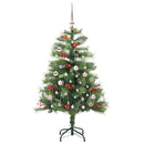 vidaXL Mű karácsonyfa LED -es lámpákkal Zöld 150 cm PVC és fém