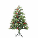 vidaXL Mű karácsonyfa LED -es lámpákkal Zöld 150 cm PVC és fém
