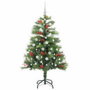 vidaXL Mű karácsonyfa LED -es lámpákkal Zöld 150 cm PVC és fém
