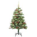 vidaXL Mű karácsonyfa LED -es lámpákkal Zöld 150 cm PVC és fém