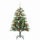vidaXL Mű karácsonyfa LED -es lámpákkal Zöld 150 cm PVC és fém