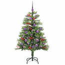 vidaXL Mű karácsonyfa LED -es lámpákkal Zöld 150 cm PVC és fém
