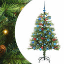 vidaXL Mű karácsonyfa LED -es lámpákkal Zöld 150 cm PVC és fém