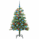 vidaXL Mű karácsonyfa LED -es lámpákkal Zöld 150 cm PVC és fém