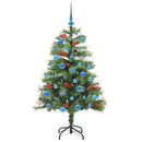 vidaXL Mű karácsonyfa LED -es lámpákkal Zöld 150 cm PVC és fém