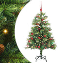 vidaXL Mű karácsonyfa LED -es lámpákkal Zöld 150 cm PVC és fém