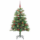 vidaXL Mű karácsonyfa LED -es lámpákkal Zöld 150 cm PVC és fém