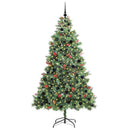 vidaXL Mű karácsonyfa LED -es lámpákkal Zöld 210 cm PVC és fém