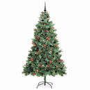 vidaXL Mű karácsonyfa LED -es lámpákkal Zöld 210 cm PVC és fém