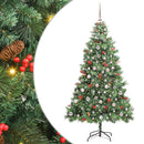 vidaXL Mű karácsonyfa LED -es lámpákkal Zöld 210 cm PVC és fém
