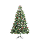 vidaXL Mű karácsonyfa LED -es lámpákkal Zöld 210 cm PVC és fém