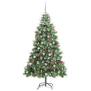 vidaXL Mű karácsonyfa LED -es lámpákkal Zöld 210 cm PVC és fém