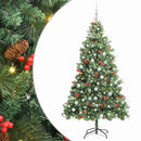 vidaXL Mű karácsonyfa LED -es lámpákkal Zöld 210 cm PVC és fém