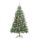 vidaXL Mű karácsonyfa LED -es lámpákkal Zöld 210 cm PVC és fém