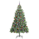 vidaXL Mű karácsonyfa LED -es lámpákkal Zöld 210 cm PVC és fém