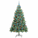 vidaXL Mű karácsonyfa LED -es lámpákkal Zöld 210 cm PVC és fém