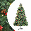 vidaXL Mű karácsonyfa LED -es lámpákkal Zöld 240 cm PVC és fém