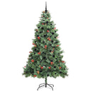 vidaXL Mű karácsonyfa LED -es lámpákkal Zöld 240 cm PVC és fém